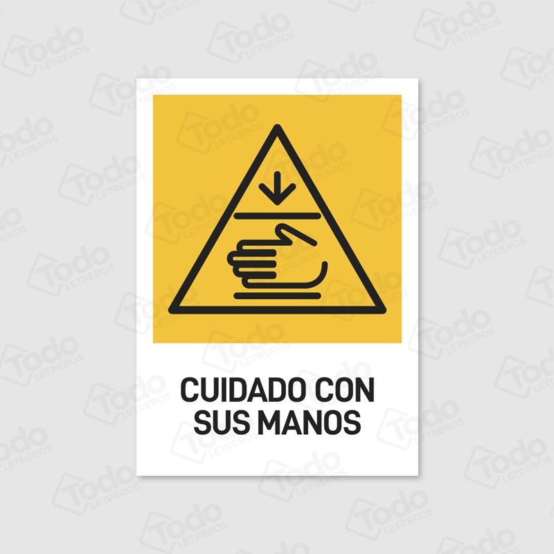 Letrero Cuidado Con Sus Manos AD153-T17x24