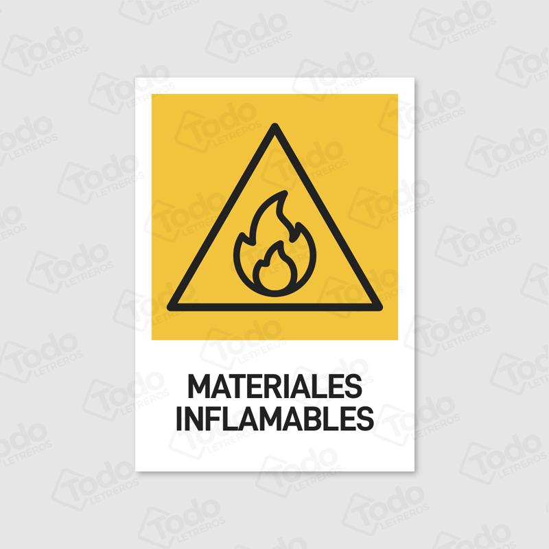 Letrero Materiales Inflamable AD148-T17x24